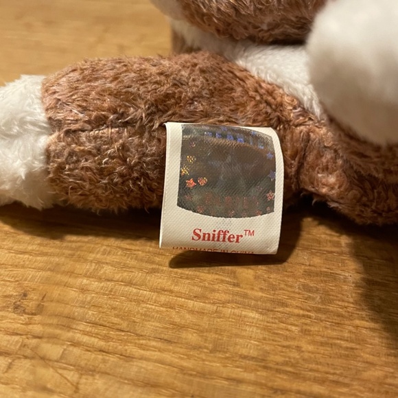 Ty Beanie Babies Sniffer Dog Brown White Soft 2000 – New Tag Protector VINTAGE - Picture 3 of 9